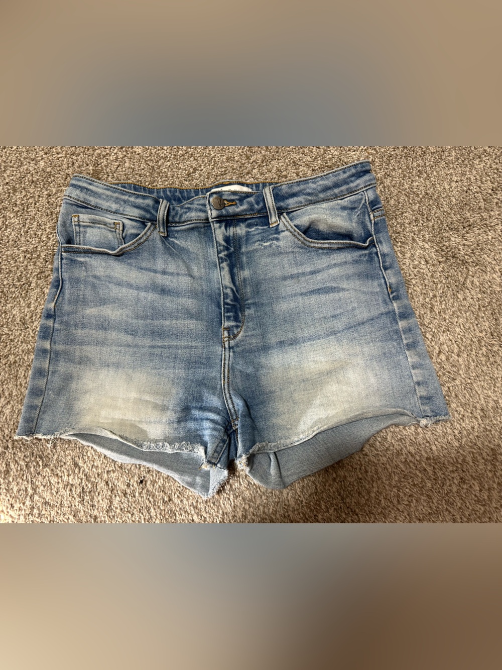 KanCan Light Blue High-Rise Jean Shorts